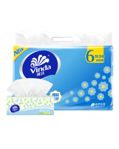 Vinda Facial Tissue, Fine & Tough 3-Ply 100 Sheets * 6 Packs Size S, Soft & Durable, Paper Napkins