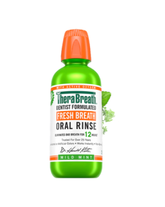 TheraBreath Dr. Katz Mouthwash Mild Mint 473ml - Freshens Breath, Reduces Bacteria, Long-Lasting Bad Breath Protection