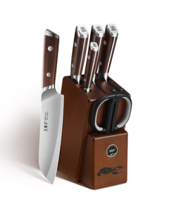 Wang Mazi Complete Knife Set - Home Kitchen Utensils Including Cleaver, Vegetable Knife, Multi-purpose Fruit Knife, Scissors, Knife Sharpener, Full Kitchen Tools Collection [Same as Pang Donglai Style]