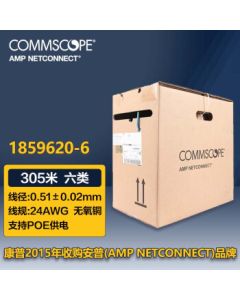 COMMSCOPE AMP Network Cable, Cat6 UTP Ethernet Cable 305m Box, 24AWG Blue 1859620-6