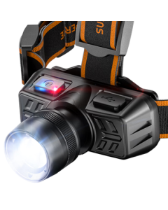 SupFire Headlamp - Ultra Bright, Long-Lasting Rechargeable Outdoor Headlight for Night Fishing, Waterproof Work Light with Adjustable Focus, Mini Head-Mounted Flashlight