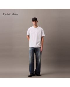 Calvin Klein Jeans 25 Summer Men's Casual Commute CK Heavyweight Pure Cotton Relaxed Round Neck Short-Sleeve T-Shirt 4RAB812