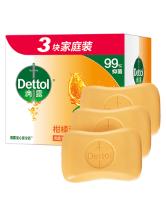 Dettol Citrus Soap 3-Pack - Antibacterial Bath and Hand Soap for Men, Women, and Children