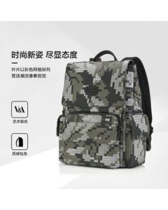 Samsonite NV2 Pixel Camouflage Backpack - 14-inch Laptop Bag for Men & Women, Large Capacity Fashion Casual Genuine Leather Backpack