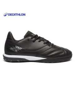 Decathlon Football Shoes TF Crumb Studs MG Short Studs Men's AG Equipment - Genuine Leather - Classic Black 42 4199405