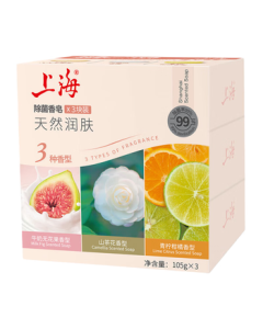 Shanghai Soap Tea Tree Anti-Mite & Antibacterial Bar Soap for Bath, Hair & Face - Oil Control, Moisturizing, 105g*3