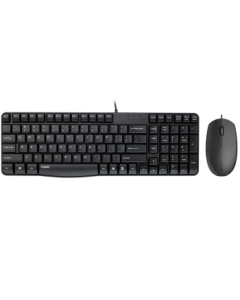 Rapoo X100S Wired Keyboard and Mouse Combo, Spill-Resistant Office Keyboard and Mouse Set, Computer Keyboard, Laptop Keyboard, Black