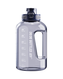 BOTTLED JOY Large Capacity Sports Water Bottle with Handle, Plastic Tumbler for Outdoor Cycling, Black