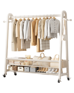 Micoe 4 Seasons Clothes Drying Rack, Indoor Heavy-Duty Floor Standing Garment Hanger, Simple Clothes Rack for Bedroom, Coat Hanger