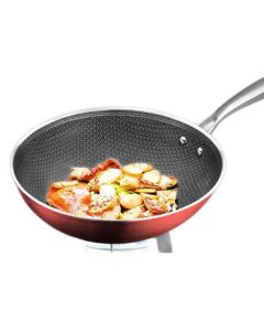 SUPOR CC30JL1 Frying Pan 30CM Lightweight Crystal Pattern Stainless Steel Non-Stick Pan with Low Smoke and Fast Heat Conduction
