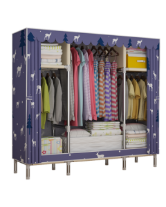Meijia Star Cloth Wardrobe, Simple Wardrobe with Oxford Fabric, Extra-Large Capacity, Reinforced Steel Tube Combination Closet - Heavy-Duty Reinforced Type