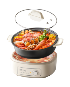 Bear Electric Hot Pot, 4L Non-Stick Detachable Multi-Cooker for 3-4 People, Dedicated Hot Pot Electric Cooker with Heat-Resistant Handle, Model F40P3