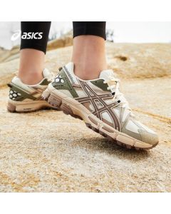 ASICS Women's Cushioned Trail Running Shoes GEL-KAHANA 8 Grey/Brick Red 38