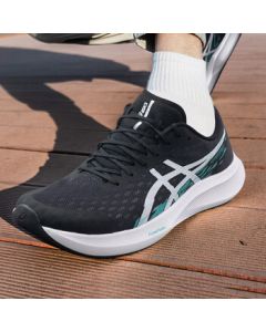 ASICS Men's HYPER SPEED 4 Running Shoes - Cushioned, Comfortable & Breathable Sports Shoes - Black/White - Size 40