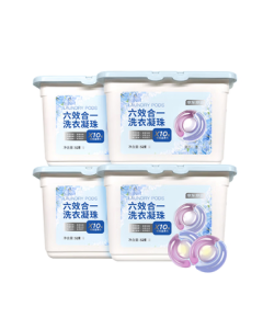 JingDong JingZao Laundry Detergent Pods 208 Pcs, 6-in-1 Cleaning Concentrated Fragrance Laundry Liquid, 99% Bacteria & Dust Mite Removal, Lily Scent
