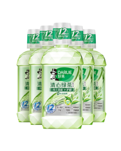 HAOLIAN (formerly Darkie) Refreshing Green Tea Mouthwash 5-Piece Set, 2500ml Total for Odor Elimination, New or Old Packaging Randomly Sent