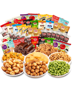 Koushuiwa Crispy Snack Gift Pack (28 Bags) - Broad Beans, Peanuts, Green Beans, Rice Crackers, Hawthorn Snacks - 390g