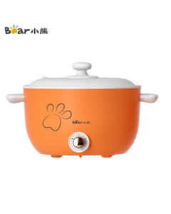 Bear Multi-Function Electric Cooking Pot, All-in-One Hot Pot, Meat Cooking Pot, Household Multi-Purpose Electric Heating Pot DRG-E30R6 Vibrant Orange