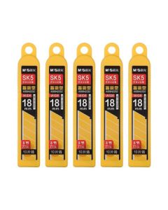 Morning Glory 5-Pack Large Utility Knife Blades 18mm Wide, Universal Replacement Blades for Wallpaper and Paper Cutting, ASSN2232
