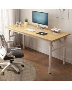 Huakai Star Computer Desk Folding Table Home Office Desk Study Writing Desk BGZ660 Single Layer Yellow Wood Grain 1.2M