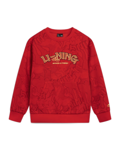 Li Ning Fleece-Lined Warm Pullover Hoodie for Teens and Adults, Loose Fit Trendy Fashion Sports Top YWDW101