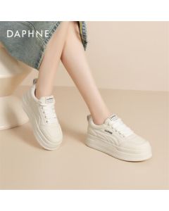 Daphne Platform White Sneakers for Women, Spring New Arrival Casual Shoes 4025101259 Beige 38