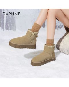 Daphne Women's Snow Boots, Fleece-Lined Thickened Boots for Women, Northeast Windproof Thick-Soled Short Boots 4024608010 Beige 38