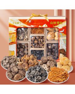 Fangjiapuzi Chinese Time-Honored Brand Mountain Delicacies Gift Box - 658g Dried Mushroom Assortment, Mid-Autumn Festival Gift for Elders & Bulk Purchase