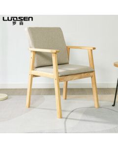 LUOSEN Solid Wood Dining Chair, Home Study Desk Chair, Simple Backrest Modern Office Chair, Nordic Leisure Chair, Natural Wood Color (Set of 2)