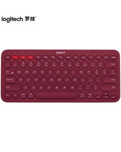 Logitech K380 Multi-Device Bluetooth Keyboard (Red) - Office Keyboard, Portable, Ultra-Thin, Laptop Keyboard