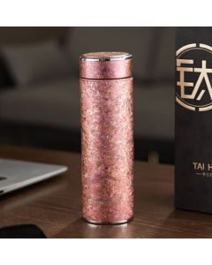 IMOGY Smart Temperature Display Titanium Cup MTA101 - Insulated Cup for Business Gifts, Tea Brewing, Holiday Presents, Rose Red, 480ML