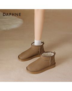Daphne Women's Snow Boots Birkenstock Shoes 2025 Winter New Thick-Soled Warm Northeast Cotton Shoes Fleece-Lined Ankle Boots Camel 37