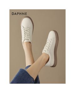 DAPHNE Women's White Sneakers 2024 Summer New Classic Casual Flat Shoes Breathable Sports Shoes
