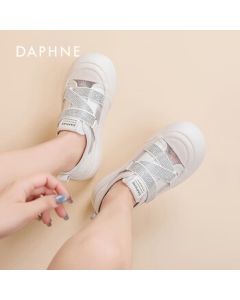 Daphne Women's Canvas Sneakers Breathable Mesh Shoes Beige Size 35