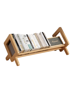 Xiaojiangcai Desktop Bookshelf Organizer, Simple Office Desk Storage Shelf, Walnut Color, 40cm Length