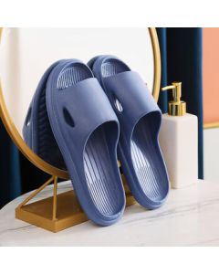 Huizu Men & Women Summer Slip-On Dorm Slippers with Ultra-Soft Sole - Dark Blue Glossy, Size 40-41 (Recommended for Foot Size 39-40)