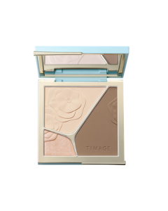 TIMAGE Highlight & Contour Palette 4.0 - A01 Sunlit Softness Trio (Shade, Expansion, Highlight) 3D Brightening Powder (Gift for Girlfriend)