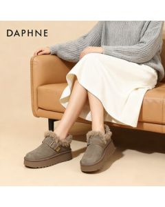 DAPHNE Winter Platform Shearling Casual Turn-Up Heightening Outdoor Birkenstock Snow Boots - Brown Size 38