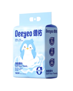 Deyou Hanging Facial Tissue 160 Sheets * 1 Pack, Extra Large & Thick Disposable Dual-Purpose Dry/Wet Wipes, Soft Cotton Cleansing Towel