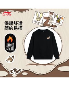 Li-Ning Disney Zootopia Pullover Hoodless Sweatshirt Unisex Youth 25 Autumn Winter Top YWDV495