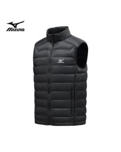 Mizuno Men's Lightweight Outdoor Down Vest, Autumn/Winter Warm Sleeveless Casual Jacket - Black XL