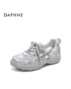 Daphne Platform Sneakers for Women, Summer New Mesh Casual Shoes 4025101785 Hollow Silver 40