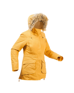 Decathlon Outdoor Windproof Cold-Weather Jacket, Thickened Sports Coat in Brown-Yellow, Size XL 4567369