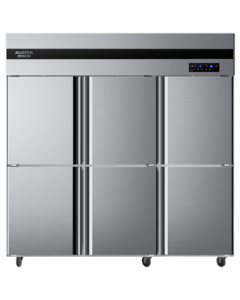 Aucma Six-Door Commercial Freezer Refrigerator for Kitchen, Full Copper Tube, Large Capacity for Restaurants and Hotels, Frost-Resistant and Antibacterial, Energy-Saving VCF-1360AG