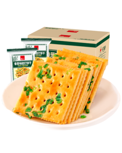 Hongyi Scallion Soda Crackers 1000g - Savory Snack for TV Marathons, Hunger Relief, 2-Pound Pack