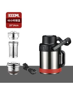 IMOGY Thermal Flask AN2005 Outdoor Portable Water Bottle 3000ml Stainless Steel Finish