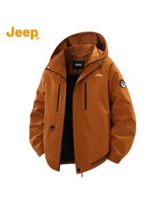 JEEP Men's Windbreaker Jacket, Spring/Autumn 2025 New Style, Detachable Hood, Casual Outdoor Sports Mountaineering Jacket for Men