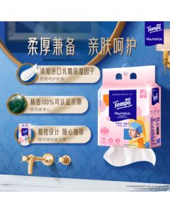 TEMPO Girl with a Pearl Earring Art Collaboration Hanging Facial Towels, 160 Sheets, XL Disposable Towels