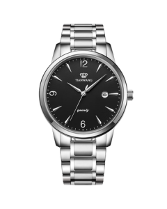 Tian Wang Men's Watch Birthday Gift Canghai Series Stainless Steel Quartz Watch Black GS3887S/D-B-3