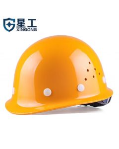 XINGGONG ABS Safety Helmet Construction Site Engineering Cap Breathable Labor Protection Helmet Impact-Resistant Free Printing Yellow XGA-1T (Breathable Model)